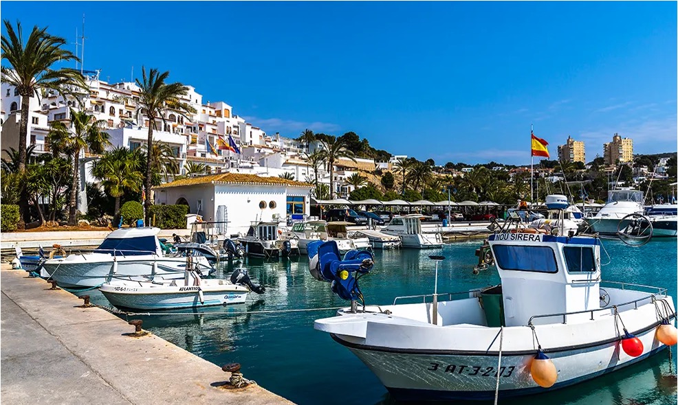 Moraira harbour and coastline